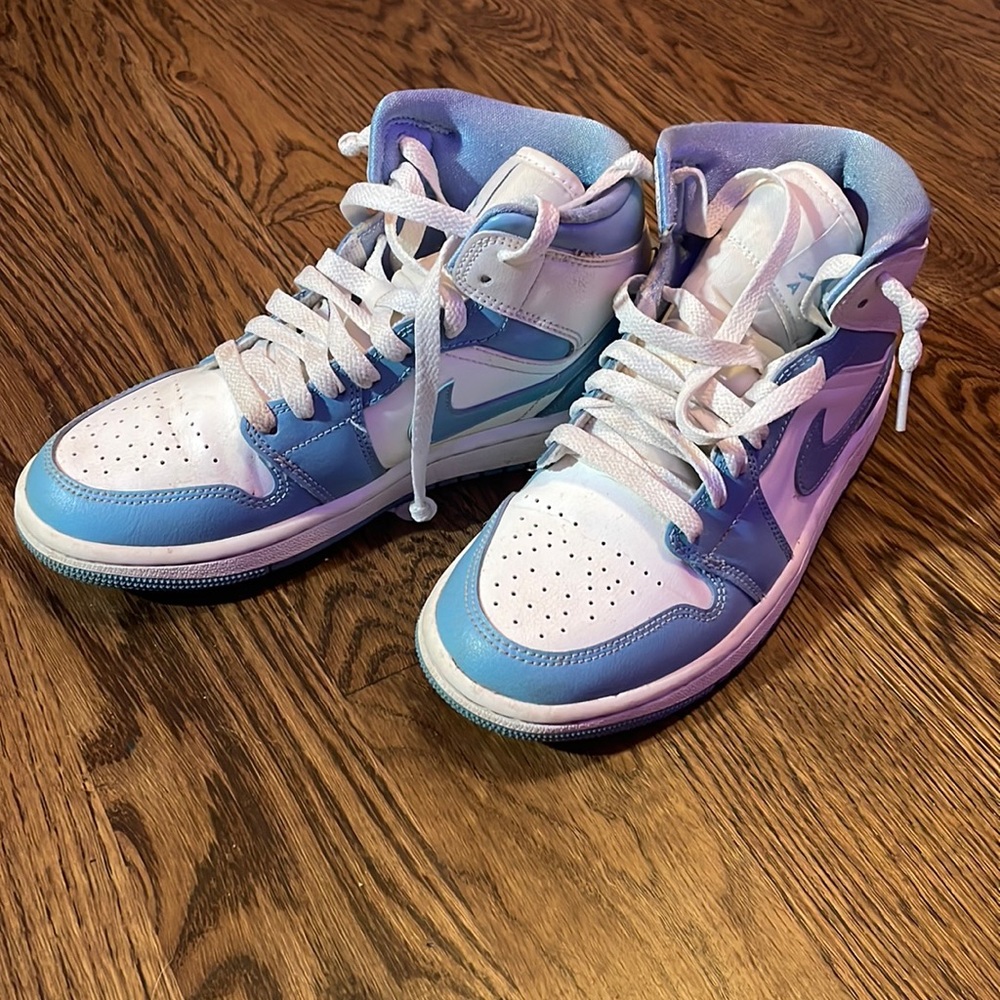 light blue air jordan 1 high tops